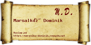 Marsalkó Dominik névjegykártya